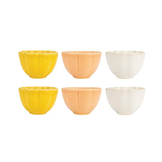 Hello Honey® 4" Flower Shaped Stoneware Bowl, 6ct.